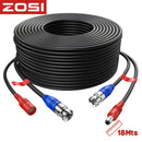 Cable BNC 18 Metros (60FT) para Cámaras de Seguridad CCTV, Transmisión de Video Estable para Sistemas DVR