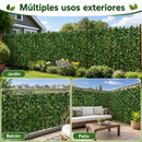 Follaje Artificial Extensible Verde Para Jardín Vertical Decorativo Con Protección UV Para Interior Y Exterior (60x180cm)