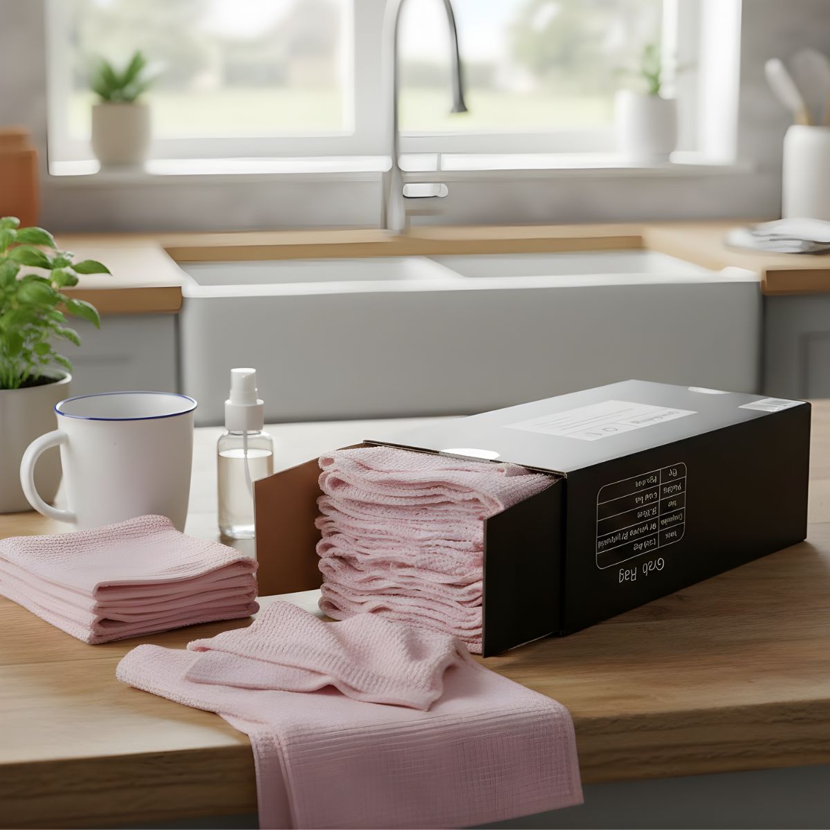 Paños De Microfibra (Set De 15 Unids). 22×28cm Rosado. Trapos De Limpieza Absorbentes.