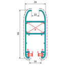 Perfil Liviano Hoja Perimetral De 28X66 HV 10 Mm. Espesor 1.2 Mm. Largo 5.85 Mts.