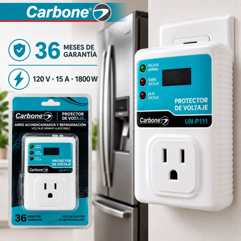 Protector De Voltaje 120V - 50/60Hz.Corriente 15A. Para Aires Acondicionados y Equipos de Refrigeración con Retardo 180Seg (3Min)