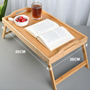 Mesa Bandeja De Bambú Para Cama Con Patas Plegables (50x30cm). Mesita de Desayuno Portátil. Ideal Para Laptop, Comer Y Leer En Cama.