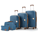 Maletas Equipaje De Viaje Con Candado De Combinación Integrado. Set De 3 Maletas Rígidas 20” 24” 28” Con Ruedas 360° + 2 Bolsos De Mano (5 Piezas). Color azul.