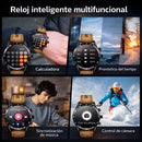 Smartwatch Con Llamadas Bluetooth Y Pantalla HD 1.32”. Reloj Inteligente IP67 Con Monitor De Ritmo Cardíaco Y Carga Magnética. Color Marrón Con Negro.