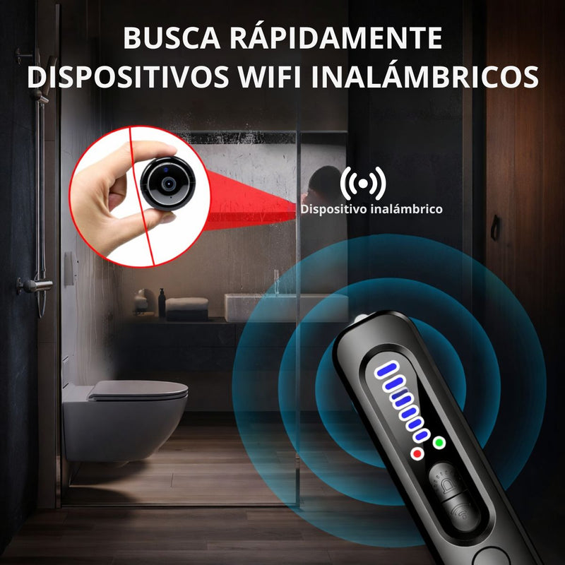 Detector De Cámaras Ocultas Y GPS Portátil Con Sensor Infrarrojo. Detector De Dispositivos Espía Y Señales RF WiFi. Con Linterna LED Y Batería Recargable USB-C. x14