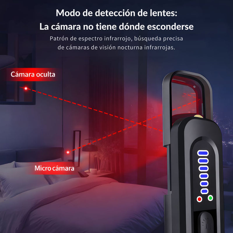 Detector De Cámaras Ocultas Y GPS Portátil Con Sensor Infrarrojo. Detector De Dispositivos Espía Y Señales RF WiFi. Con Linterna LED Y Batería Recargable USB-C. x14