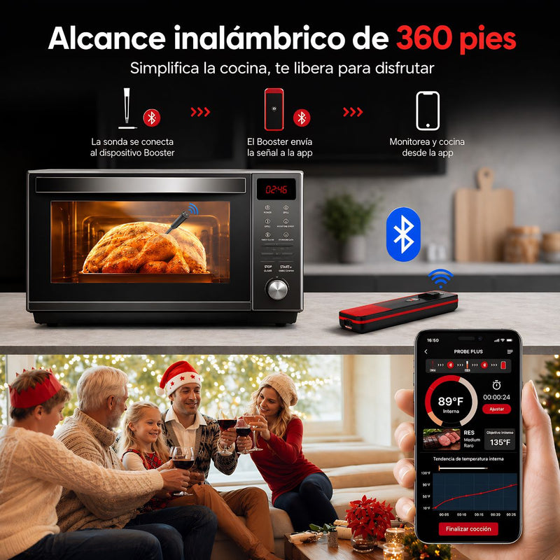 Termómetro Bluetooth para Carnes y Parrillas con Monitoreo en Tiempo Real. Con App. Ideal Para Asados