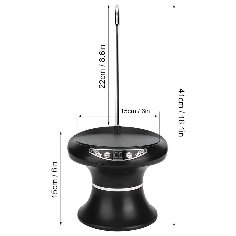 Dispensador de Agua Eléctrico Recargable USB. Color negro. Bomba de agua automática con pantalla digital para garrafón o garrafa de agua.