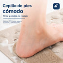 Alfombra De Ducha Antideslizante Beige 60x90 cm Con Cepillo De Pies Integrado. Tapete De Baño Con Ventosas de Secado Rápido.