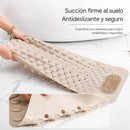 Alfombra De Ducha Antideslizante Beige 60x90 cm Con Cepillo De Pies Integrado. Tapete De Baño Con Ventosas de Secado Rápido.