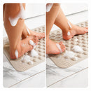 Alfombra De Ducha Antideslizante Beige 60x90 cm Con Cepillo De Pies Integrado. Tapete De Baño Con Ventosas de Secado Rápido.