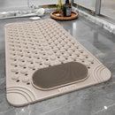 Alfombra De Ducha Antideslizante Beige 60x90 cm Con Cepillo De Pies Integrado. Tapete De Baño Con Ventosas de Secado Rápido.