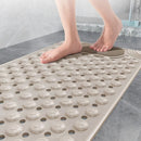 Alfombra De Ducha Antideslizante Beige 60x90 cm Con Cepillo De Pies Integrado. Tapete De Baño Con Ventosas de Secado Rápido.