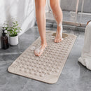 Alfombra De Ducha Antideslizante Beige 60x90 cm Con Cepillo De Pies Integrado. Tapete De Baño Con Ventosas de Secado Rápido.