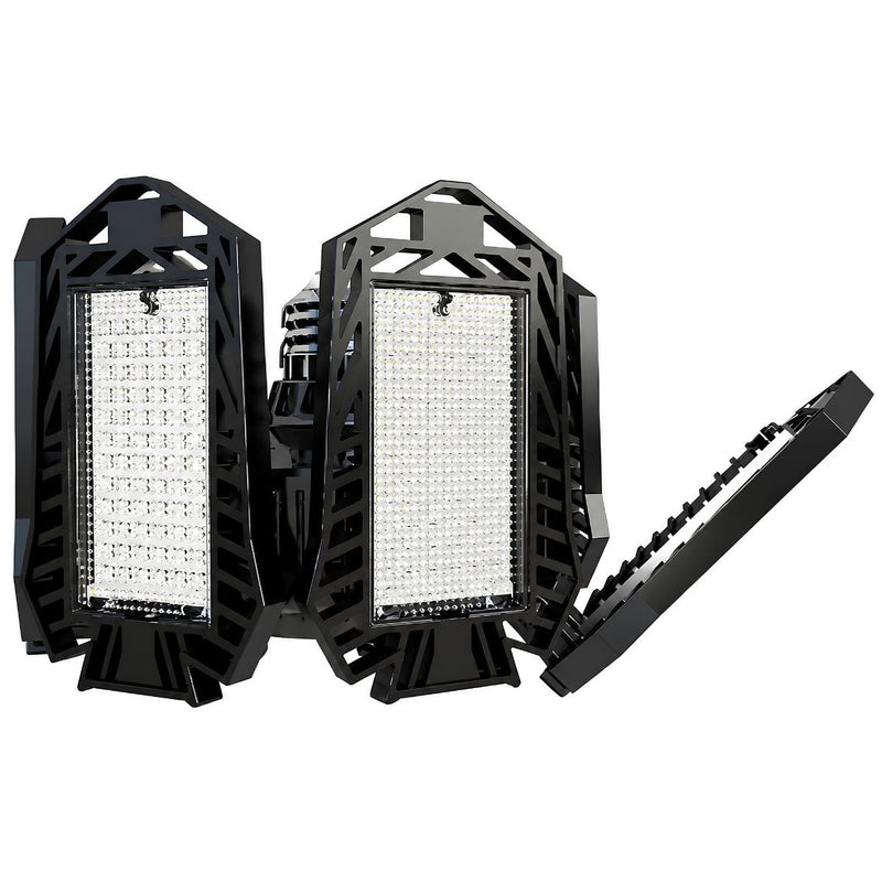 Lámpara LED Plegable Tipo Aspa para Techo E26/E27 6500K. Foco Luz Ajustable de Alta Potencia para Garaje, Taller y Almacén (230x230x92mm). 85-265V