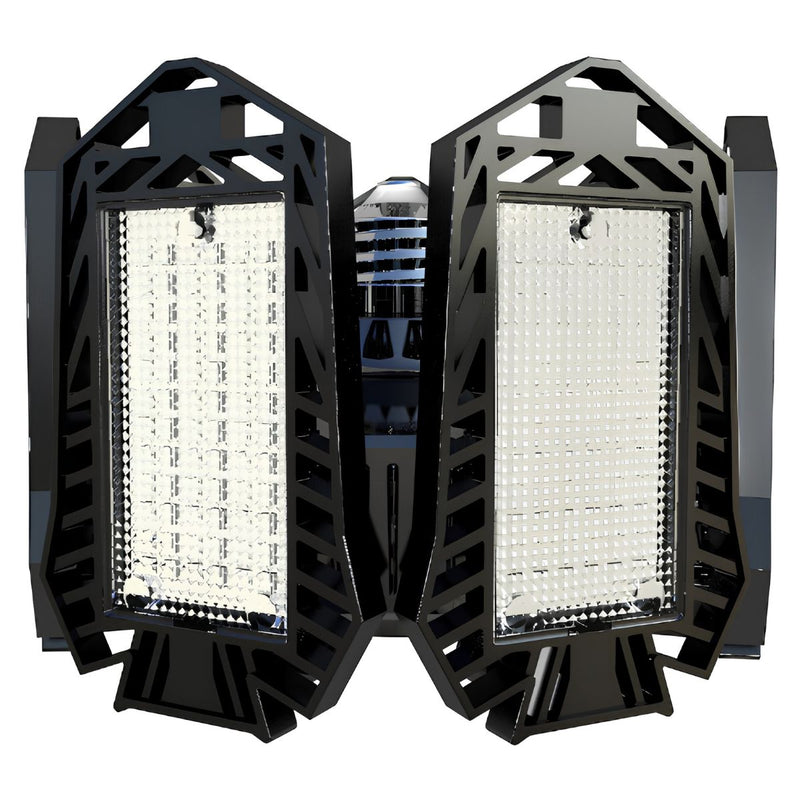 Lámpara LED Plegable Tipo Aspa para Techo E26/E27 6500K. Foco Luz Ajustable de Alta Potencia para Garaje, Taller y Almacén (230x230x92mm). 85-265V