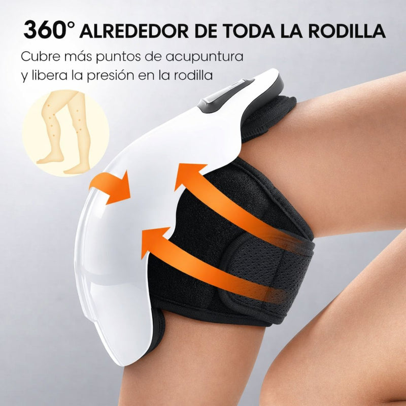 Masajeador Eléctrico para Rodilla con Calor Infrarrojo, Vibración 360° y USB Recargable