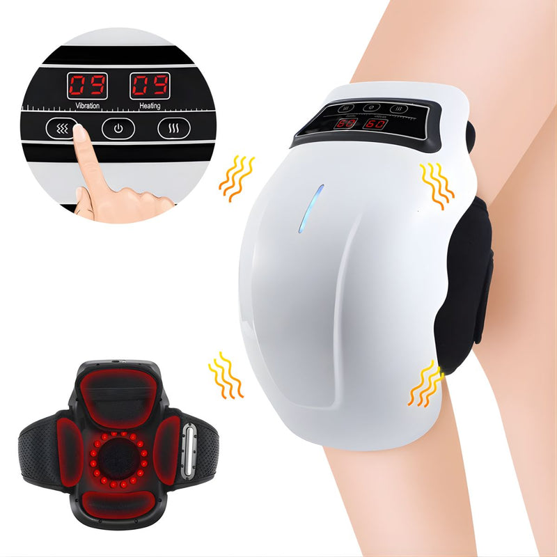 Masajeador Eléctrico para Rodilla con Calor Infrarrojo, Vibración 360° y USB Recargable