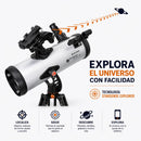 Telescopio Astronómico celestron 22452  SSE LT114AZ 114mm con Localización Automática por App, 1000mm Alta Potencia, Trípode Ajustable y Soporte Celular con APP  StarSense