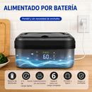 Lonchera lunch box térmica eléctrica recargable con temporizador y control de temperatura. Bandeja de acero. Negra