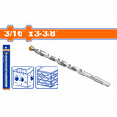 Broca de Concreto 3/16“ x 3-3/8”. Punta TCT alta calidad. Vástago cilíndrico. Superficie Arenada.