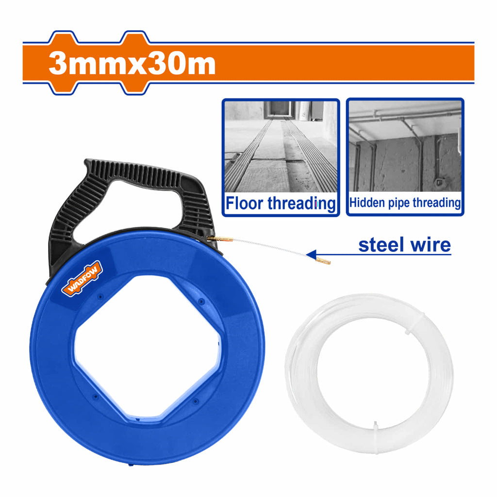 Jalacables Extractor De Cables Eléctricos De Nylon Blanco Long: 30Mx3m