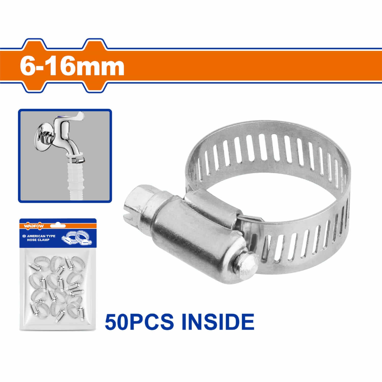Abrazaderas sinfín de acero inoxidable 201ss.