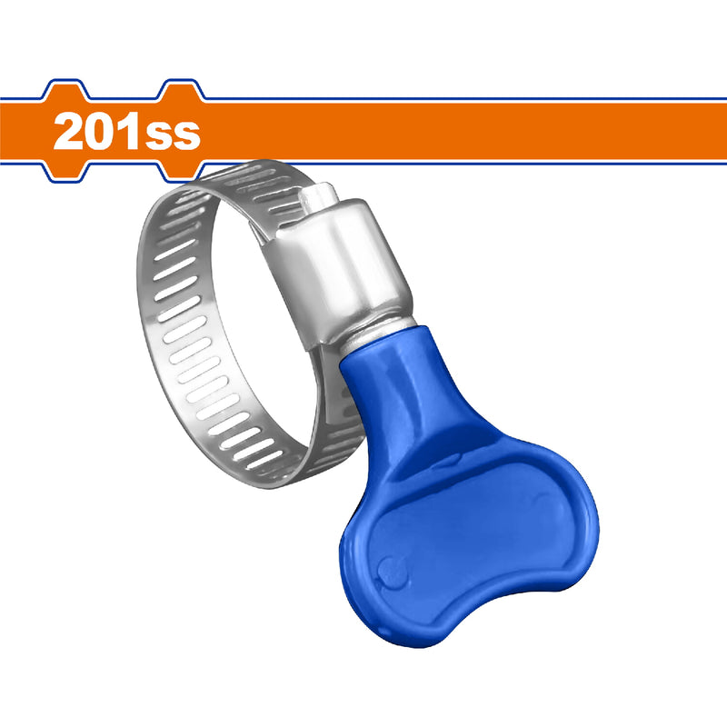 (50 piezas) Abrazaderas de metal giro fácil de acero inoxidable 201ss. Rango de 8-12mm. Ancho: 8mm.