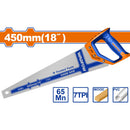 Serrucho de Mano de 18"(450mm) Espesor: 0.9mm. 7TPI. Tratamiento térmico. Corta madera y PVC