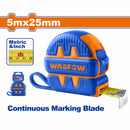 Cinta métrica (Métrico/Pulgada). 5mx25mm. Con botón.