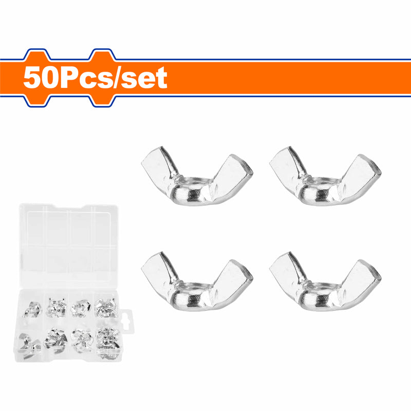 Tuerca de mariposa M4-M10. Acero al carbono Galvanizado. Set de 50 piezas.