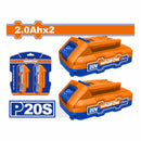 Batería 20V 2.0Ah Compatible con Herramientas P20S. Se vende en set 2 paquetes de baterías de iones de litio (WLBP520) wadfow