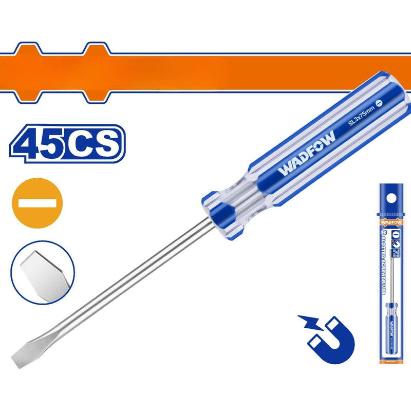 Destornilladores planos 45CS. Mango redondo. Magnético.