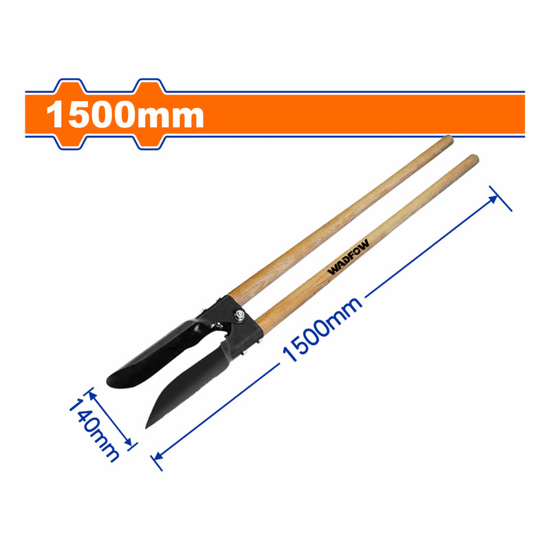 Pala Coa Excavadora de hoyos Cavador de hoyo. Propagación de punto:140mm Longitud:1500mm Calibre:2.2mm Diámetro mango:32mm