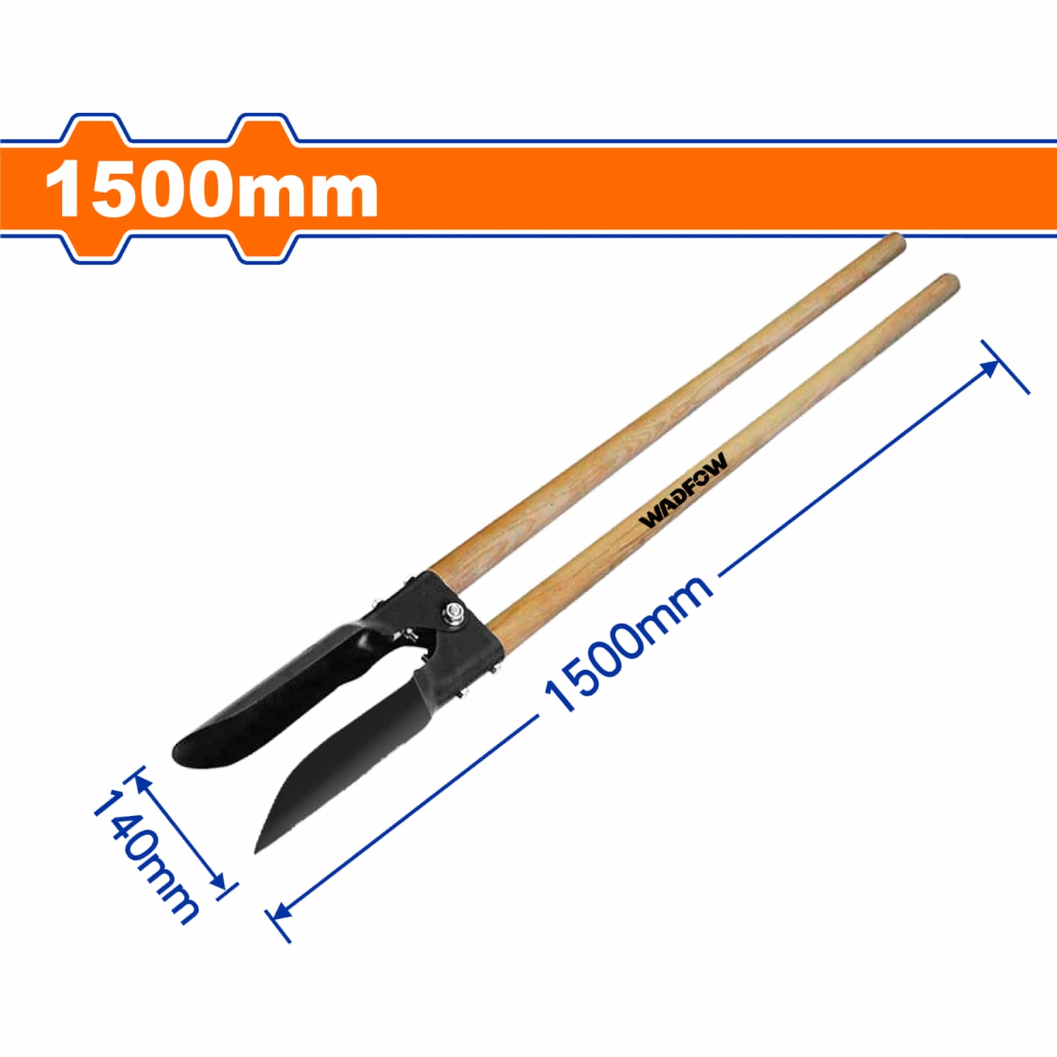Pala Coa Excavadora de hoyos Cavador de hoyo. Propagación de punto:140mm Longitud:1500mm Calibre:2.2mm Diámetro mango:32mm