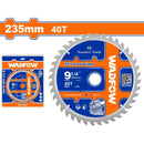 Disco de corte sierra TCT 235mm. 40T. Anillos reductores 16mm y 25.4mm. Para corte en Madera.