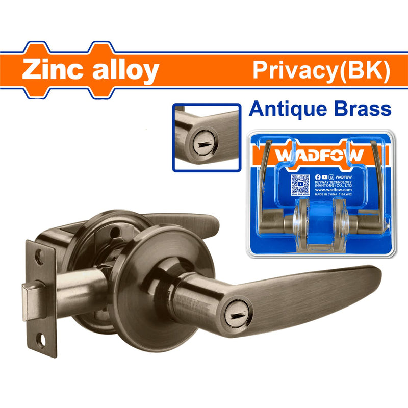 Cerradura de manija de puerta baño. Cerradura de palanca tubular privacidad (BK) cilindro de 65mm latón antiguo. Palanca tubular.