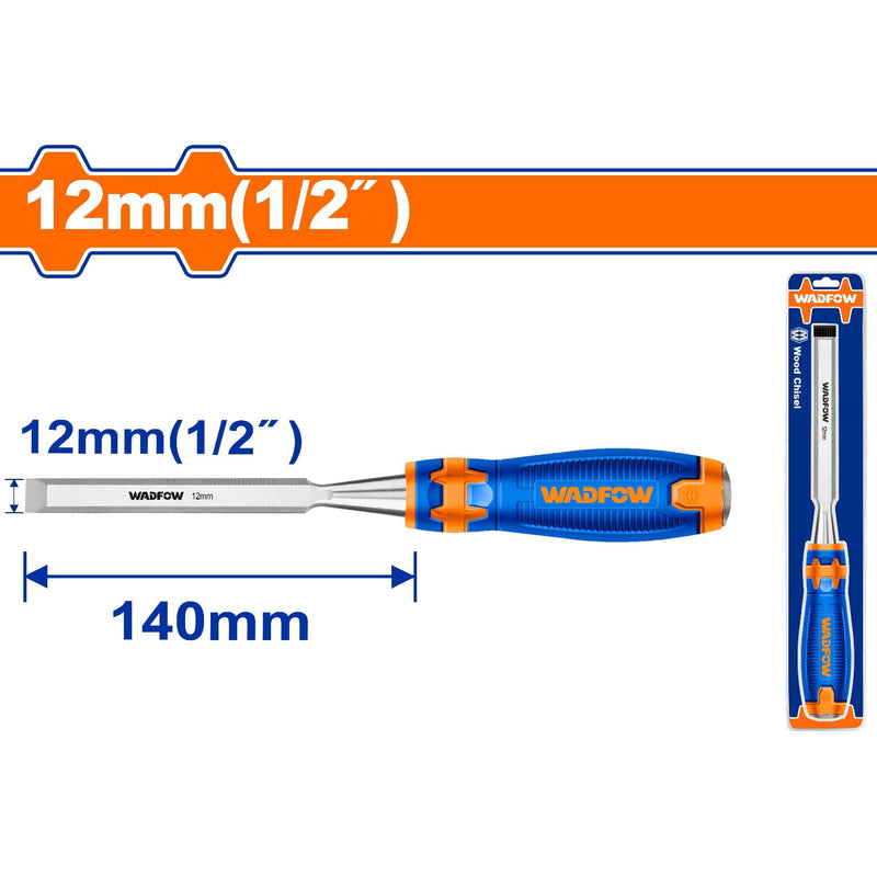 Cincel de madera 12mm (1/2") Mango ergonómico. Acero al carbono. Long.140mm