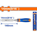 Cincel de madera 14mm (9/16") Mango ergonómico. Acero al carbono. Long.140mm