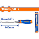 Cincel de madera 16mm (5/8") Mango ergonómico. Acero al carbono. Long.140mm