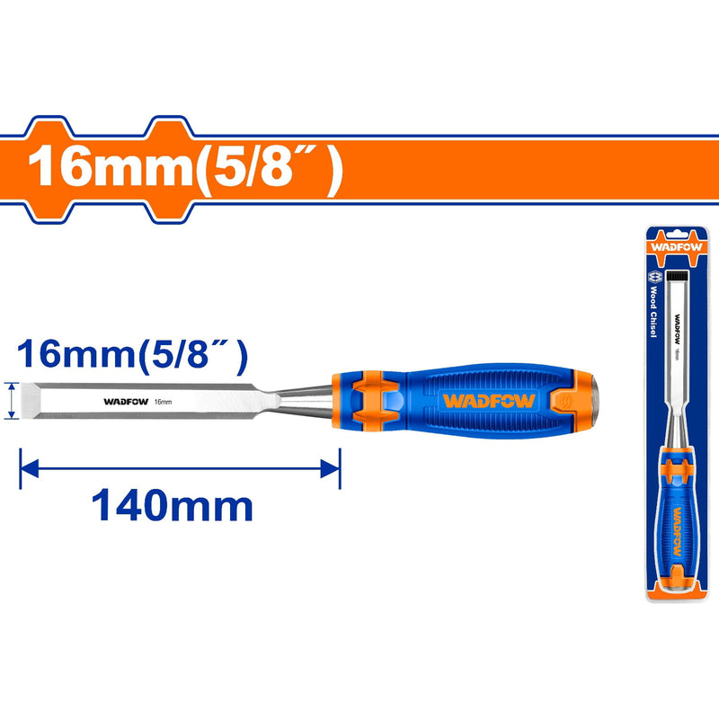 Cincel de madera 16mm (5/8") Mango ergonómico. Acero al carbono. Long.140mm