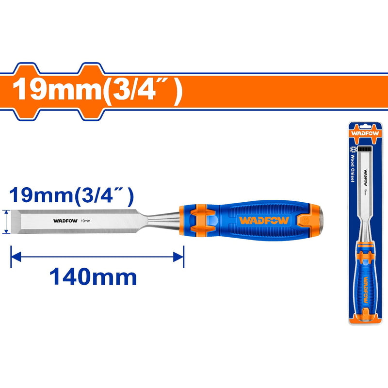 Cincel de madera 19mm (3/4") Mango ergonómico. Acero al carbono. Long.140mm