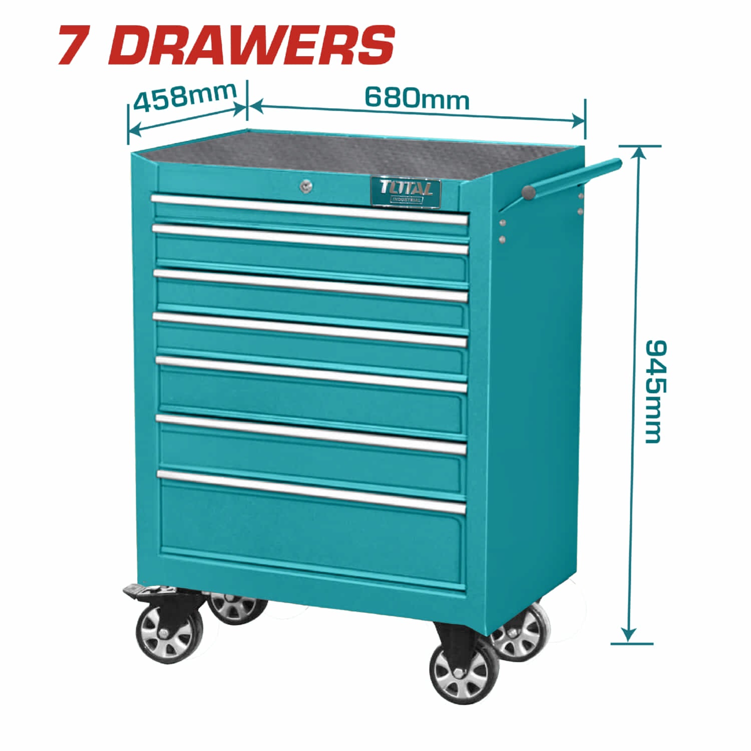 Baúl Caja de herramientas gabinete con ruedas 7 gavetas carrito servicio mecánico ( VACIA)