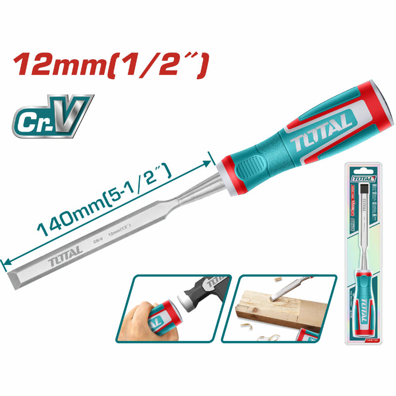 Cincel para Madera Crv. Ancho: 12 mm. Longitud 140 mm.