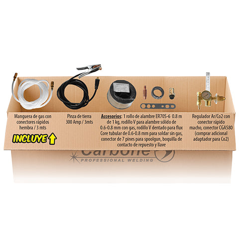 Maquina de soldar MIG con/sin gas PROMIG140  110 Volts.Espesor max de alambre 0.8 mm