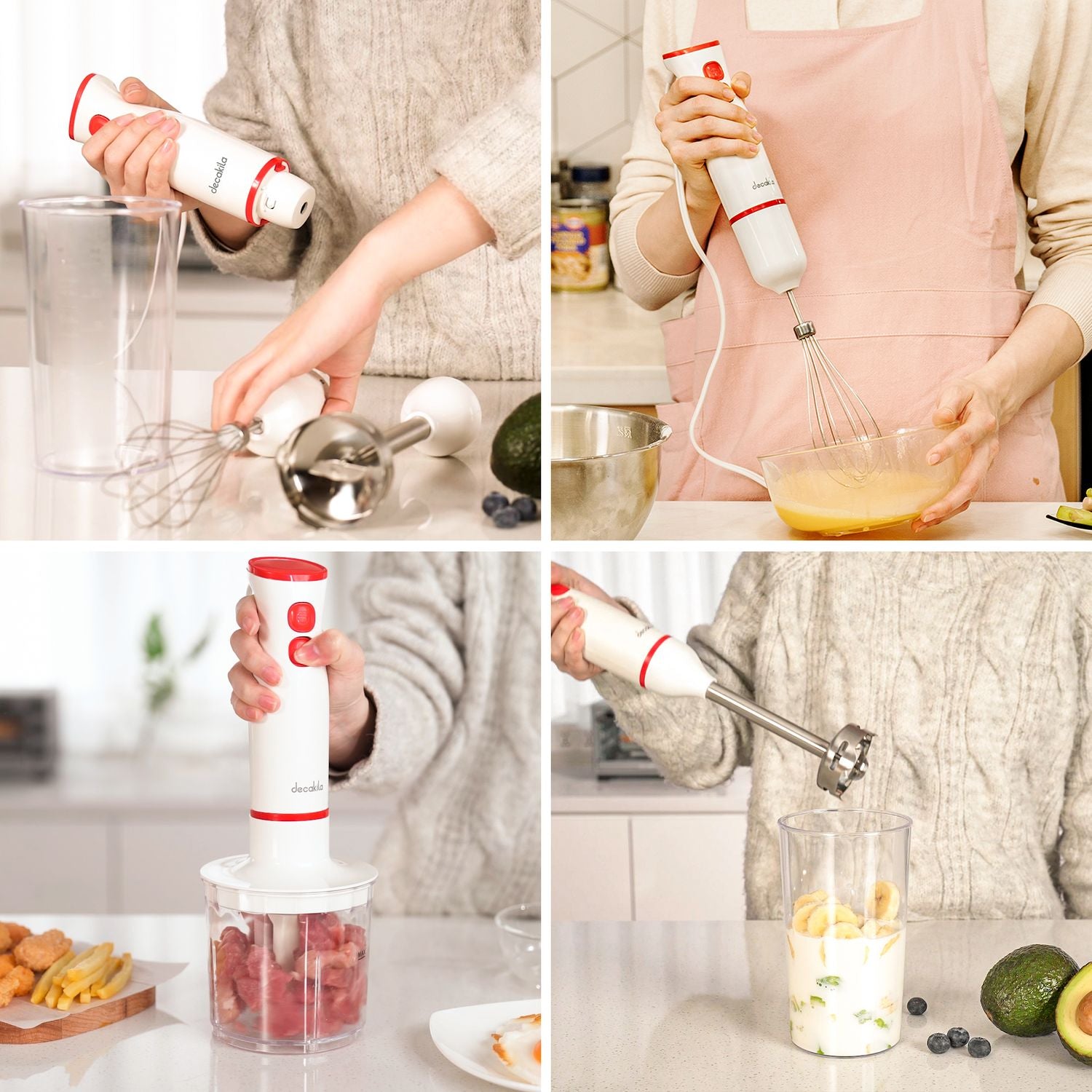 Licuadora batidora de mano 4 en 1  de 150W