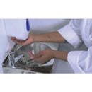 Fregador sanitario c/ pedal piso 400x400x850 mm tina redond 330 mm diametro. incluye griferia