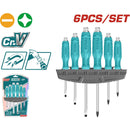 Juego De Destornilladores De 6 Piezas. Plano Y Estrella. 40 Cr.