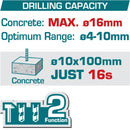 Taladro Rotomartillo 20V 900rpm. 5100bpm. Perfora 16mm en concreto. No incluye bateria y cargador. Super Total