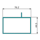 TRC-15 Perfil Marco Fijo 3" X 1 3/4"  Cerrado Con Aleta Descentrada E = 1.5 Mm. L = 5.85 M NEGRO